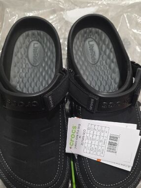 CROCS Men's Black Slip-On Sandals with Adjustable Heel Strap